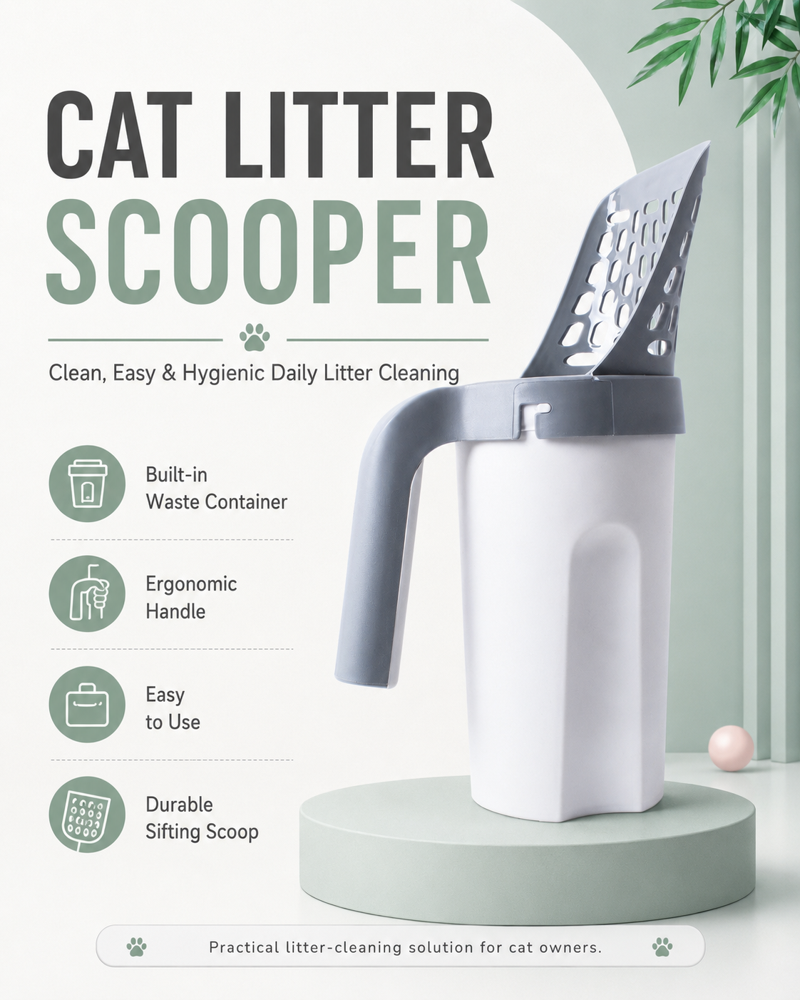 Plastic Cat Litter Scoop Pet Care Sand Waste Scooper Shovel Hollow Cleaning Tool